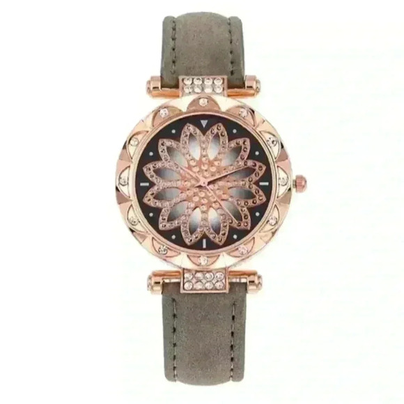 Rhinestone watch h and bracelet set